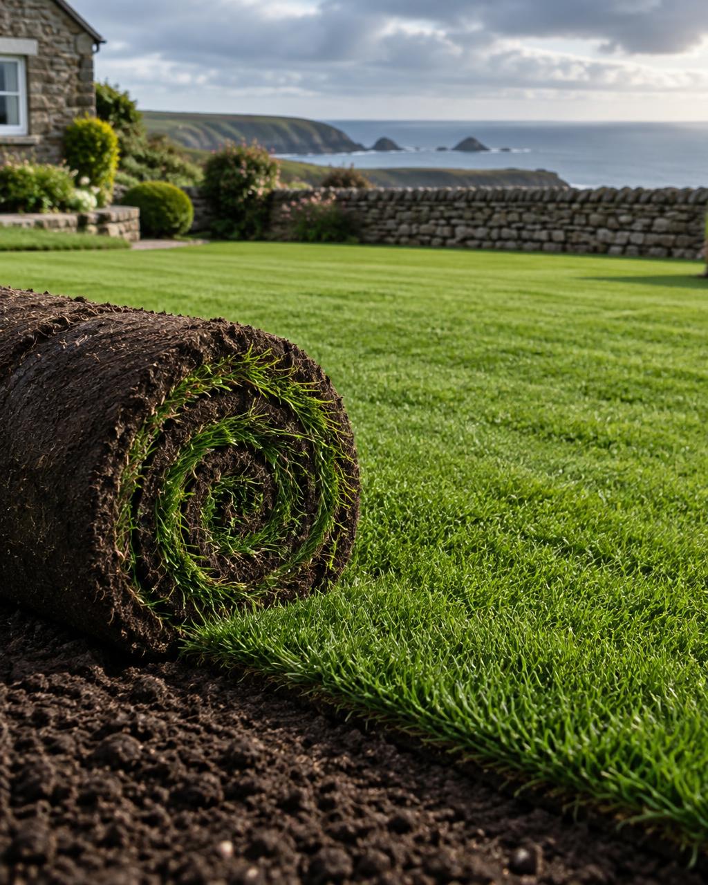 Fresh hard wearing turf roll