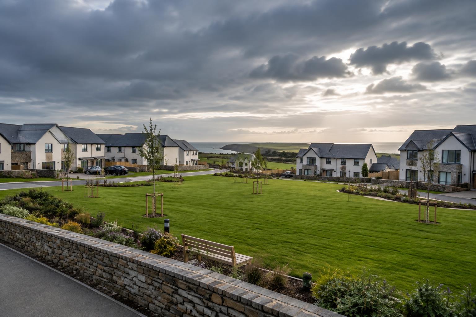 Communal green, new development