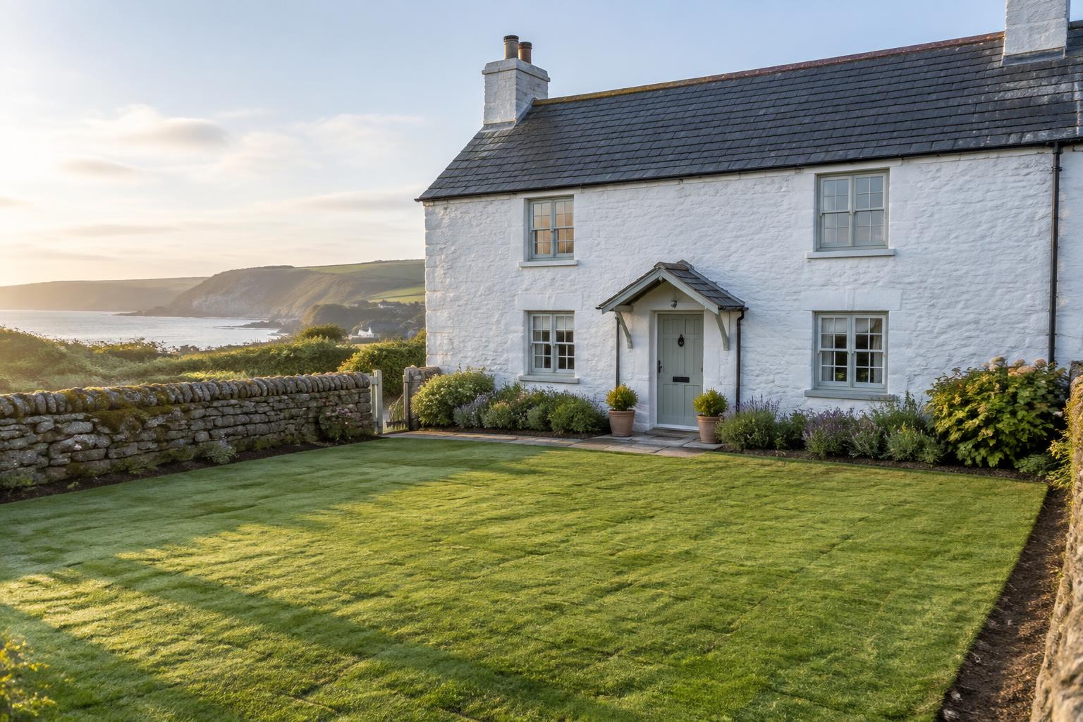 Cottage front lawn